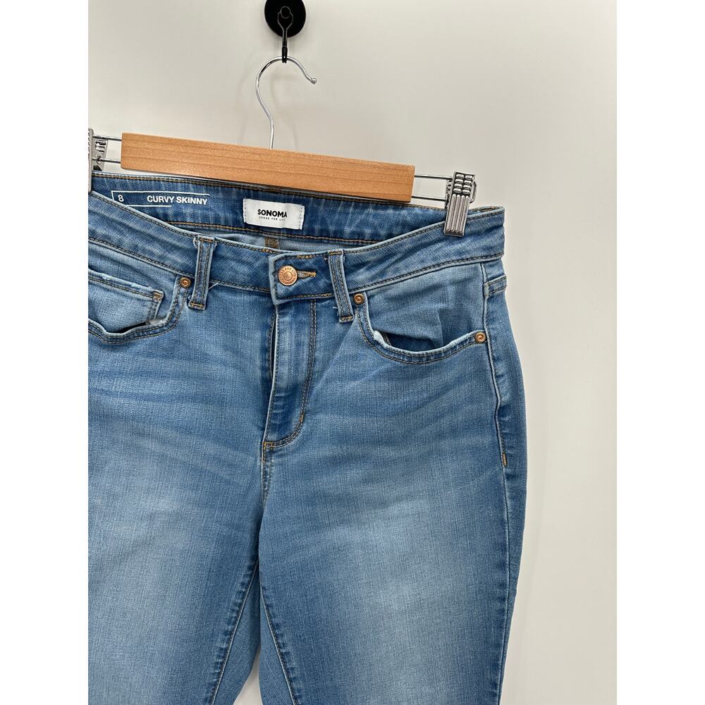 Sonoma‎ Jeans Women 8 Blue Medium Wash Denim Curvy Skinny Cotton Blend - Picture 4 of 9